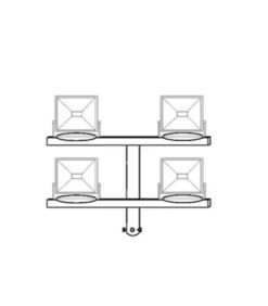 TRIPLE ARM FOR FLOODLIGHTS ON POLE 2x0,8m 4mm Φ60mm 60x60 GALVANIZED 9990770 VITO