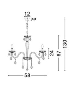 Полилей NOVA LUCE VENEZIA 536801 E14 5x40W IP20 Bulb Excluded D: 58 H1: 67 H2: 130 cm - Image 3
