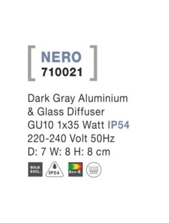 Фасаден аплик NOVA LUCE NERO 710021