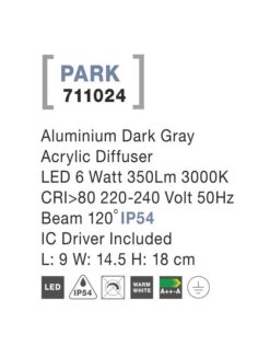 Градински Аплик NOVA LUCE PARK 711024 - Image 3