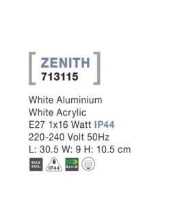 Фасаден аплик Nova Luce ZENITH 713115 бял детайл 3