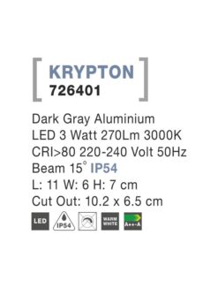 Луна за вграждане NOVA LUCE KRYPTON” 3w • 3000K • 352Lm • 726401 - Image 4