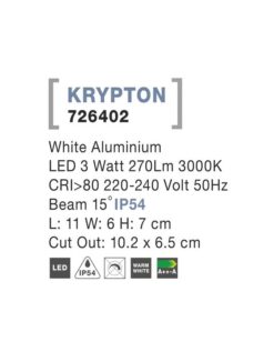 Луна за вграждане NOVA LUCE KRYPTON” 3w • 3000K • 352Lm • 726402