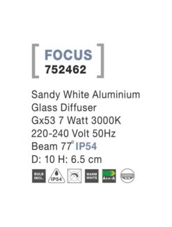 Луна за външен монтаж NOVA LUCE FOCUS 752462 • IP54