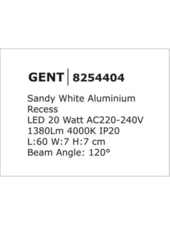 NOVA LUCE - LED линейно тяло GENT 8254404 LED 20 Watt AC220-240V 1380Lm 4000K IP20 - Image 2
