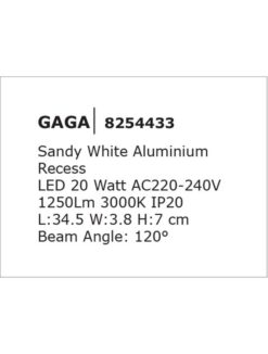 NOVA LUCE - LED линейно тяло GAGA 8254433 LED 20 Watt AC220-240V 1250Lm 3000K IP20 - Image 2