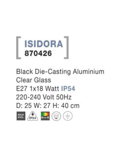 Фасаден аплик Nova Luce ISIDORA 870426 черен детайл 3
