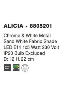 Настолна лампа NOVA LUCE ALICIA 8805201 E14 1x25W IP20 Bulb Excluded D: 12 H: 22 cm - Image 4
