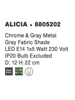 Настолна лампа NOVA LUCE ALICIA 8805202 E14 1x25W IP20 Bulb Excluded D: 12 H: 22 cm - Image 3