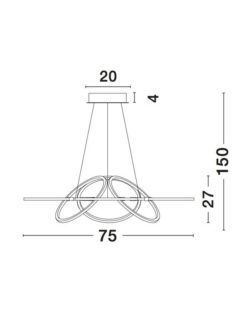 Пендел NOVA LUCE DANTE 9008012 LED 50 W, 3000Lm 3000K IP20 D: 75 H: 150cm - Image 3