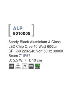 Аплик NOVA LUCE ALP 9010008 LED Chip Cree 10 Watt 600Lm, 220-240 Volt 50Hz 3000K Beam 7 degrees -IP67 - Image 4