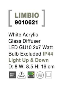 Фасаден аплик Nova Luce LIMBIO 9010621 бял детайл 5