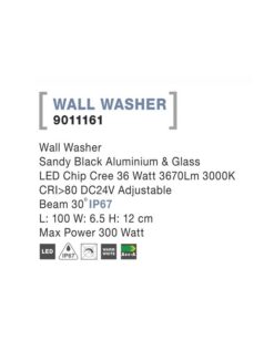 Градинско тяло NOVA LUCE WALL WASHER 9011161 LED Chip Cree 36 Watt 3670Lm 3000K, DC24V Beam 30 degrees - Max Power 300 Watt -IP67 - Image 4