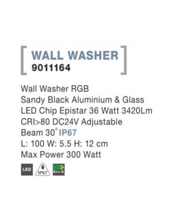 Градинско тяло NOVA LUCE WALL WASHER 9011164 LED Chip Epistar 36 Watt 3420Lm DC24V Beam 30 degrees -Max Power 3000 Watt- IP67 - Image 4