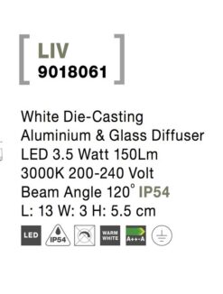 Аплик за вграждане Nova Luce LIV 9018061 бял детайл 6