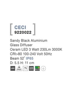 Луна за външен монтаж NOVA LUCE CECI 9220022 • IP65 - Image 3