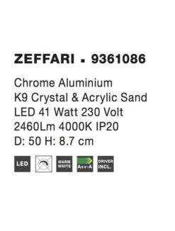 Плафон NOVA LUCE ZEFFARI 9361086 LED 41W 2460Lm 4000K D:50 H:8.7cm - Image 3