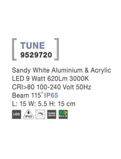 Фасаден аплик Nova Luce TUNE 9529720 бял детайл 2