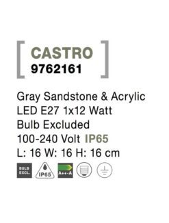 Фасаден аплик Nova Luce CASTRO 9762161 черен детайл 6