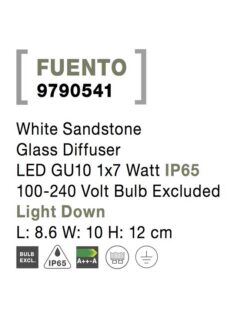 Фасаден аплик Nova Luce FUENTO 9790541 бял детайл 3