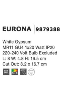 Луна за вграждане NOVA LUCE EURONA 9879388 MR11 GU4 1x20 Watt 230 Volt IP20 - Image 3