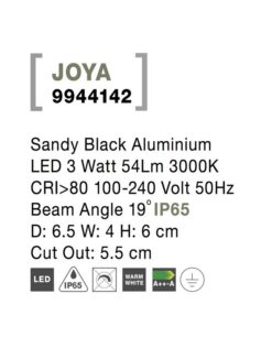 Аплик за вграждане Nova Luce JOYA 9944142 черен детайл 2