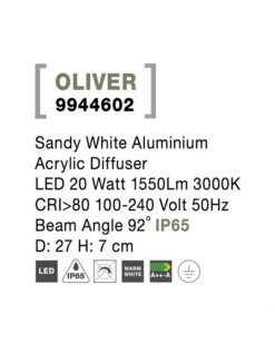 Влагозащитен Плафон NOVA LUCE OLIVER 9944602 • IP65 - Image 7