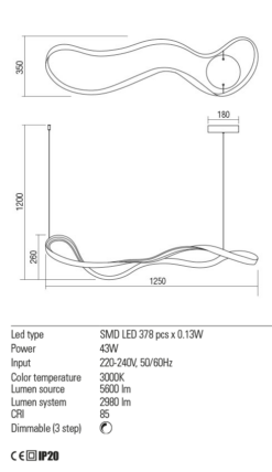 LED пендел REDO 01-2086 NUBO 3000K - Image 3