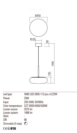 LED пендел REDO 01-2233 UBIS - Image 3