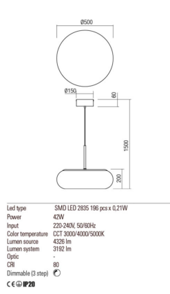 LED пендел REDO 01-2234 UBIS - Image 3