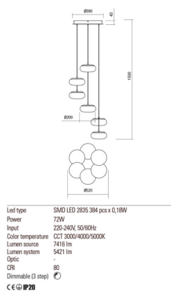 LED пендел REDO 01-2235 UBIS - Image 3