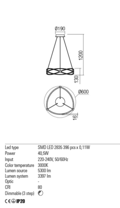 LED пендел REDO 01-2252 QUARK - Image 3