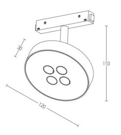 ZAMBELIS 20178 MAGNETIC TRACK LIGHT 12W 3000K ALUMINIUM WHITE - Image 3