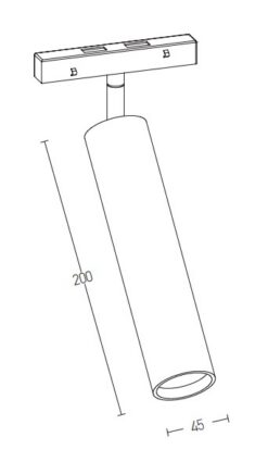 Спот за магнитно осветление ZAMBELIS 2095-D LIGHT TRACK 15W 3000K POLE DARK - Image 3