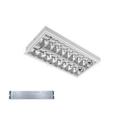 ELMARK 9LBM260LEDCWE 9LBM260LEDCWE ОСВЕТИТЕЛНО ТЯЛО LENA-V+LED ТРЪБИ (600MM) 2X9W 6400K ВГРАДЕН МОНТАЖ 595X295MM+АВАРИЕН БЛОК