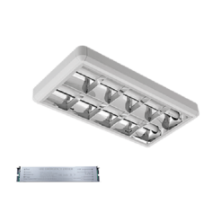ELMARK 9LOM260LEDCWE 9LOM260LEDCWE ОСВЕТИТЕЛНО ТЯЛО LENA-V+LED ТРЪБИ (600MM) 2X9W 6400K ОТКРИТ МОНТАЖ 630X330MM+АВАРИЕН БЛОК