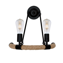 Черен аплик Elmark Rope 2XE27 за коридор
