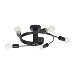 Черен полилей Elmark Twist 5XE27 за хол или трапезария