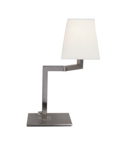 ZAMBELIS H06-WH НАСТОЛНА ЛАМПА 1XE27 MAX 40W CHROME MATT- WHITE SHADE