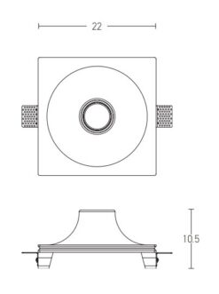 LED луна за вграждане ZAMBELIS S109 GYPSUM 40W PURE WHITE - Image 2