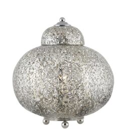 Настолна ЛАМПА Searchlight EU8221-1SS НАСТОЛНА FRETWORK