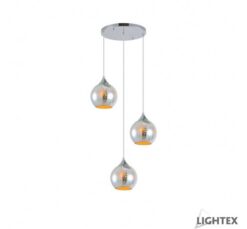 Хром LED полилей Lightex Leda 3XE27 за трапезария