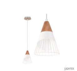 Бял пендел Lightex Abel 1XE27 за кухня
