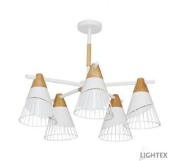 Бял полилей Lightex Abel 5XE27 за хол или трапезария