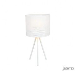 Бяла настолна лампа Lightex Blanka 1XE14 за бюро