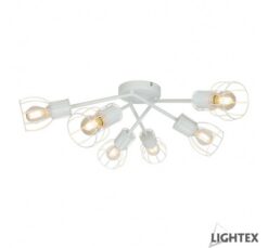 Бял полилей Lightex Lorena 6XE14 за хол