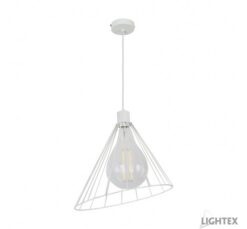 Бял пендел Lightex Silvia 1XE27 над кухненски остров