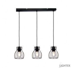 Черен пендел Lightex Berta 3XE27 над кухненски остров