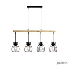 Черно пендел Lightex Berta 4XE27 за трапезария
