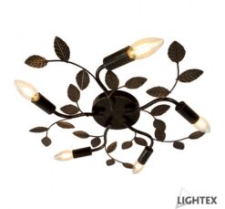 Черно полилей Lightex Isabel 5XE14 за хол или трапезария